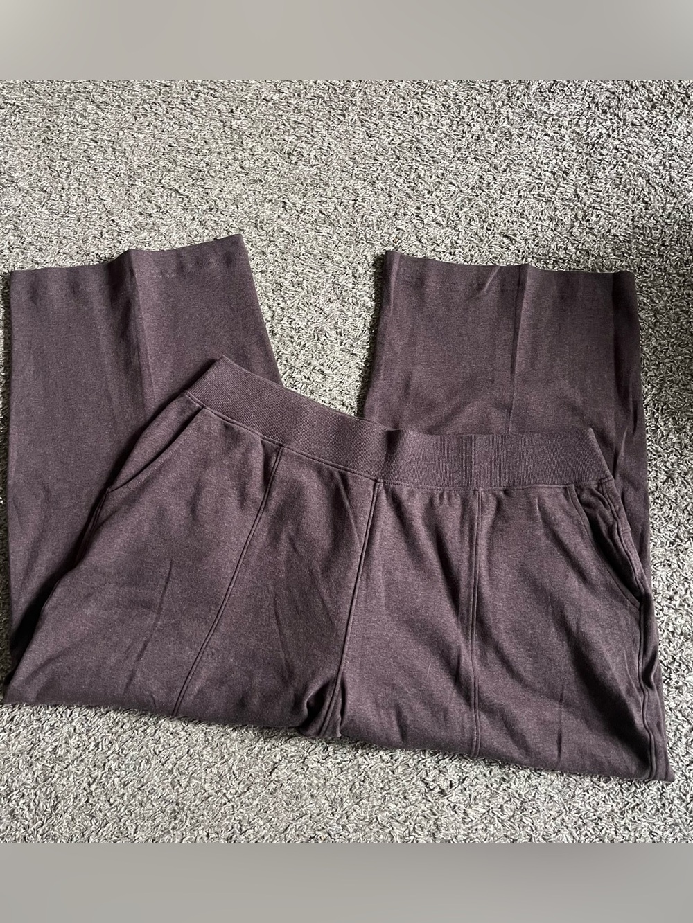 Pact Organic Chocolate Heather Airplane Pintuck Wide Leg Pants Comfort XXL